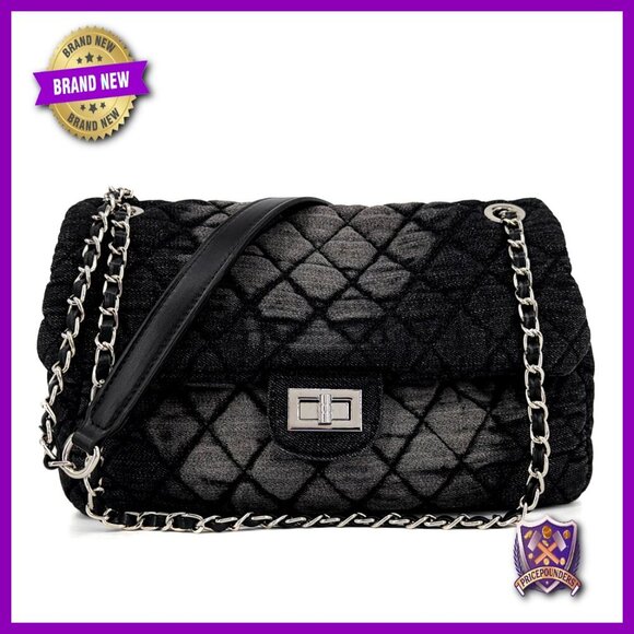 Handbags - Quilted Denim Hobo Bag Vintage Y2K Crossbody Shoulder Tote Flap Closure